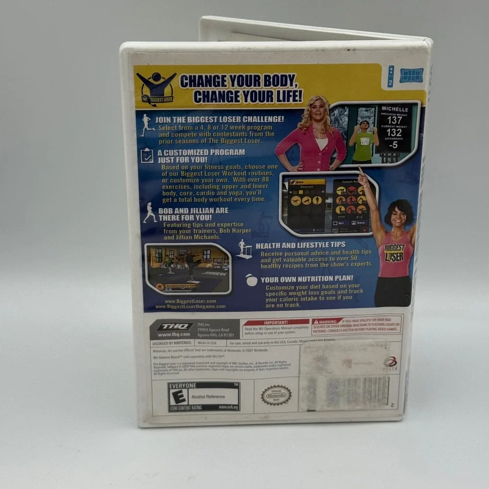 The Biggest Loser Nintendo Wii Game Bob Harper Jillian Michaels Fitness Exercise